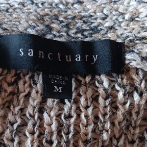 Women's Sanctuary Open Front Cardigan Sweater Tan Speckles Cotton/Polyester